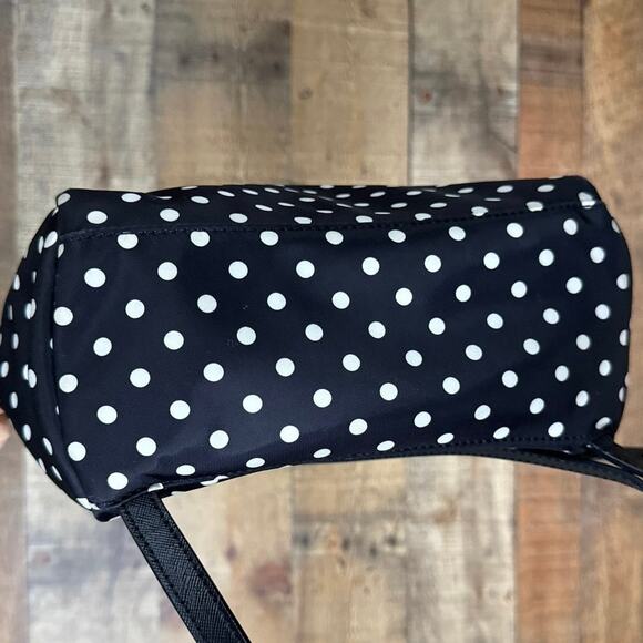 Kate Spade Hilo Blake Avenue Nylon Mini Backpack Purse Black White Diamond Dot main image 8